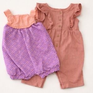 3M Baby Girl Summer Outfit Bundle | Cherokee Geometric & Carter's Flutter Romper